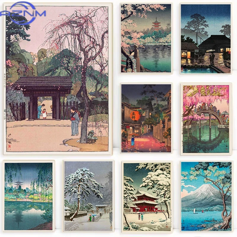 Japanese Tokyo Lifestyle - AZNM Ретро-постер в стиле укиё-э: традиционная
