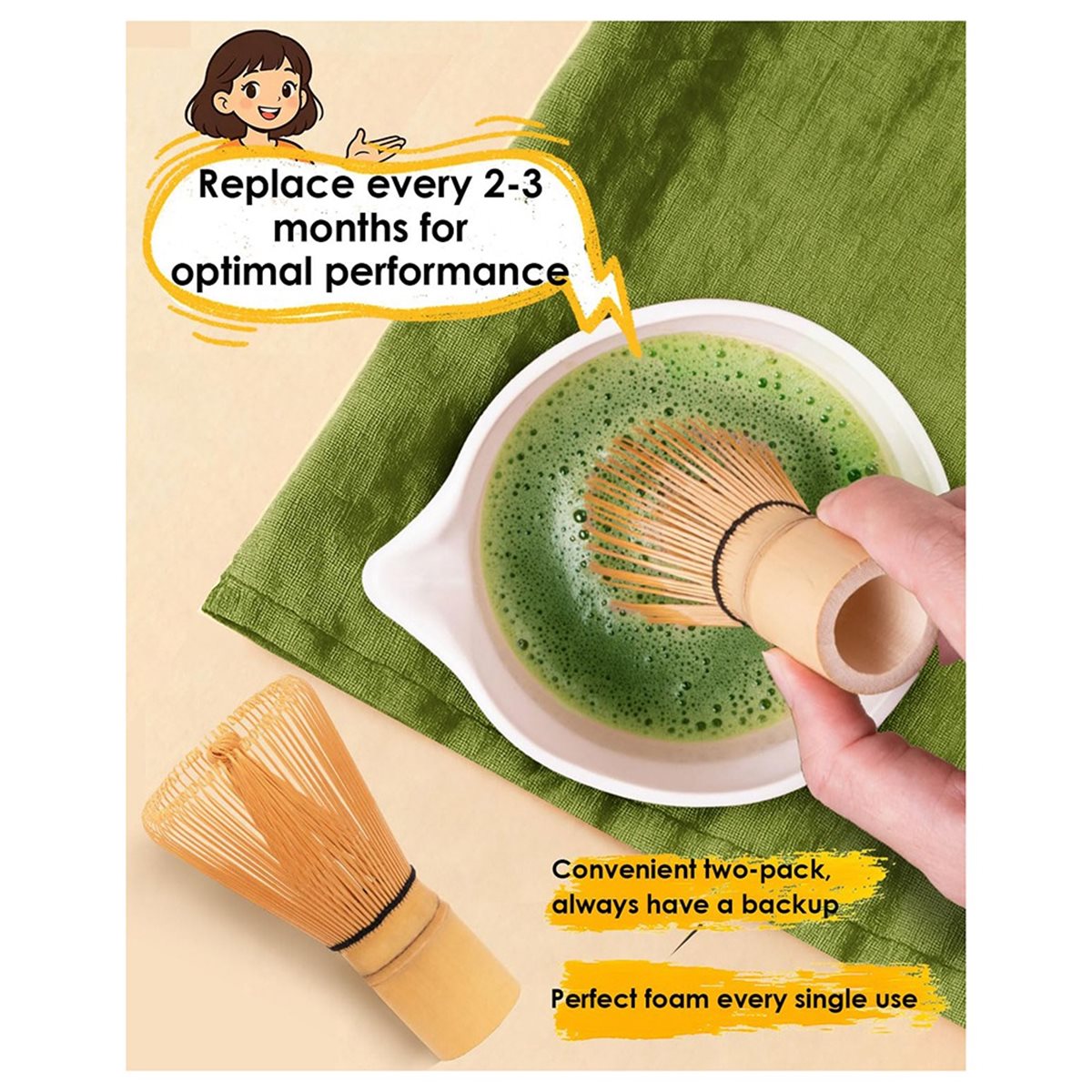 Bamboo Whisk Chasen - Набор для приготовления матча A78I -