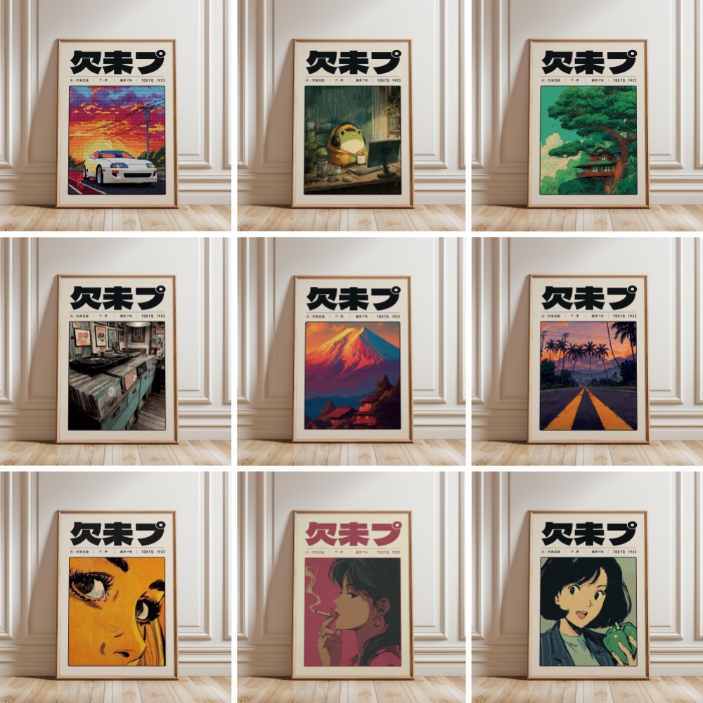 Japanese Lifestyle And Culture - Ретро-постеры в стиле Tokyo Vaporwave и
